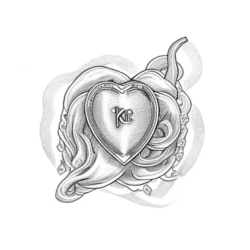 Initial Pw In A Small Heart On Ring Finger