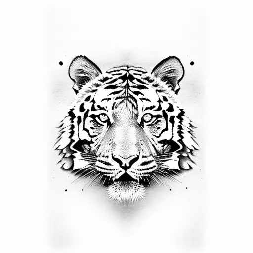 Tiger With A Scar On Th Eye