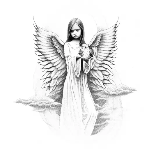 Angel Holding A Pumpkin