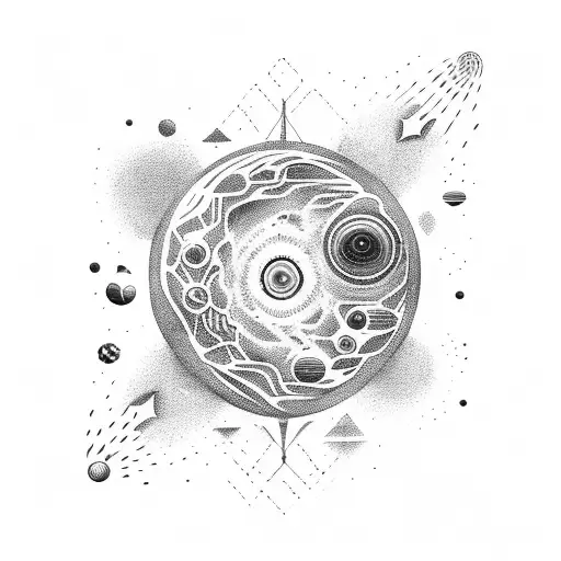 A Cosmic Landscape With An Alien Spaceship Hovering Above