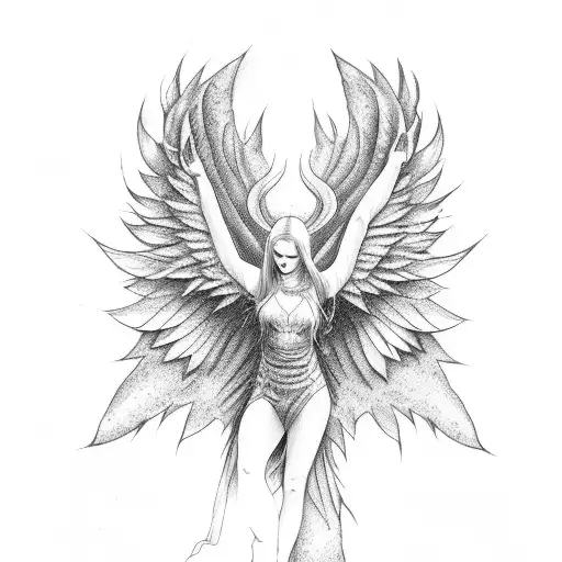 Falling Angel And People Watching