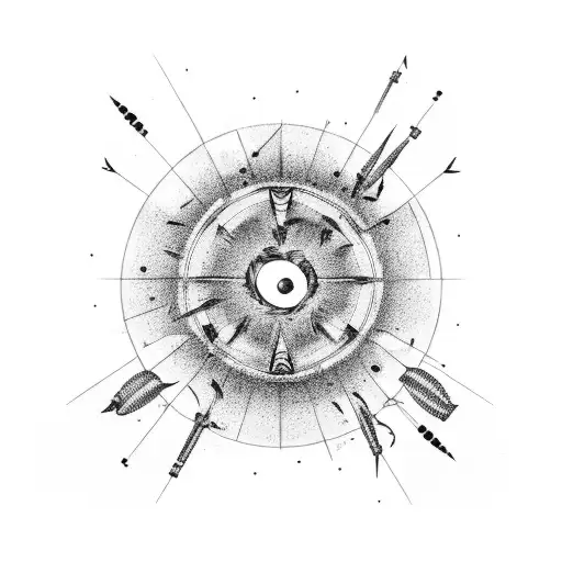 A Target With Bullet Holes Forming The Shape Of A Guitar