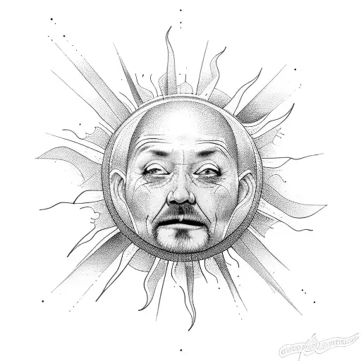 Sun And Father With Ball One Line At The Ankle