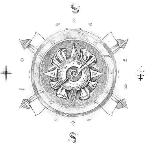 Anchor With Infinity Symbol With Compass