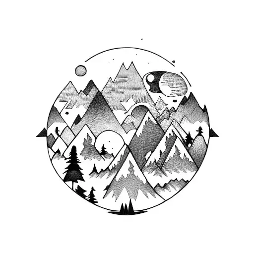 Forest And Mountains Ufo