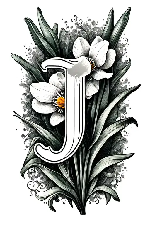 Jonquilles With The Initial J And P