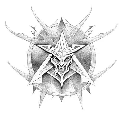 Satanic Symbol With Tree Branches