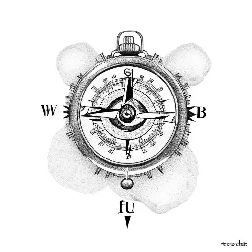 Birth Flowers With Stopwatch Compass