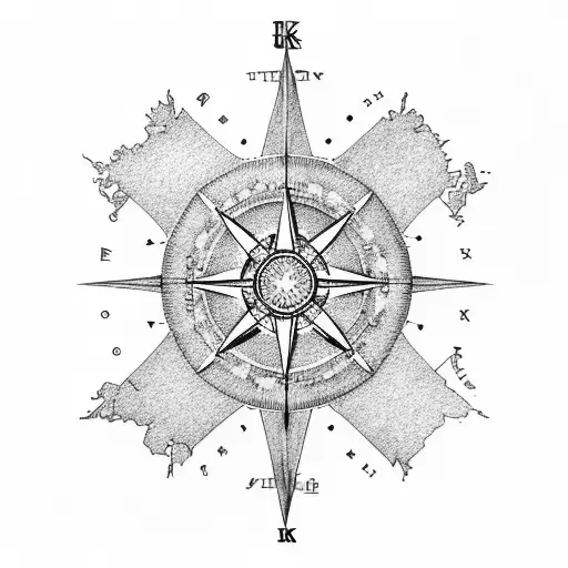 Uk Map Outline With Compass