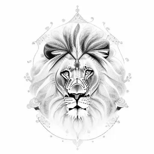 An Elegant Umbanda-inspired Lion Walking On A Fashion Runway