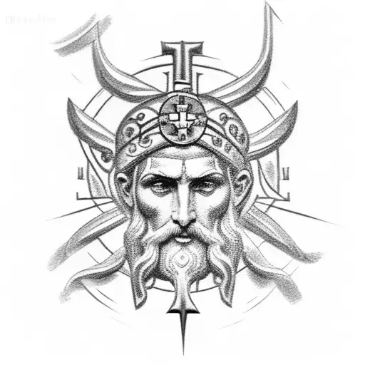 Christian Cross With God Zeus Inside