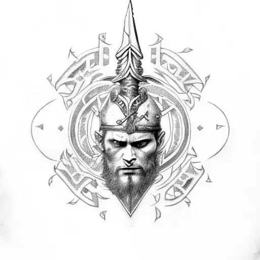 Northman With Sword And Runes