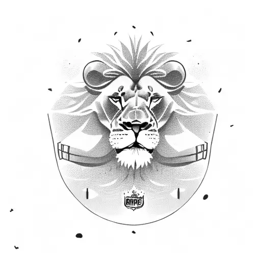 A Lion Wearing A Football Helmet And Holding A Gun In Its Paw