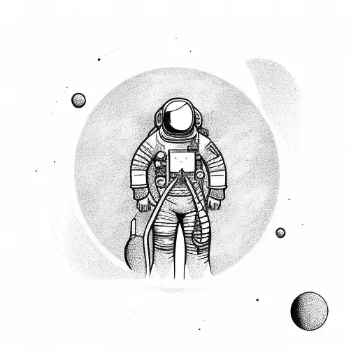 An Astronaut Floating In Space With A Mechanical Arm Holding A Wrench