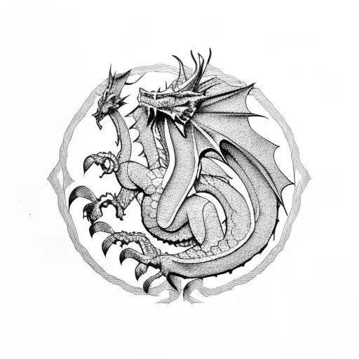 Welsh Dragon On Mountain