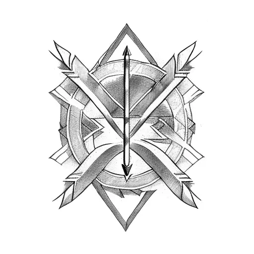 An Arrow Wrapped With A Banner That Says 'Xxvi'