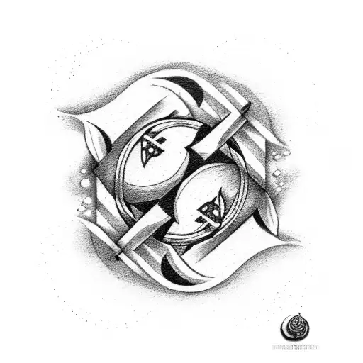 Yin And Yang With An Anchor