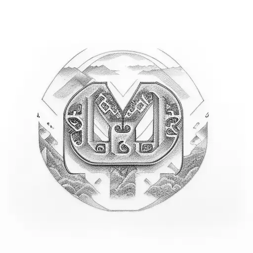 3 Chinese Letter As The Focus With Something Going Around It