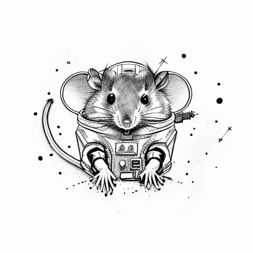 Mischievous Looking Rat Wearing A Space Suit