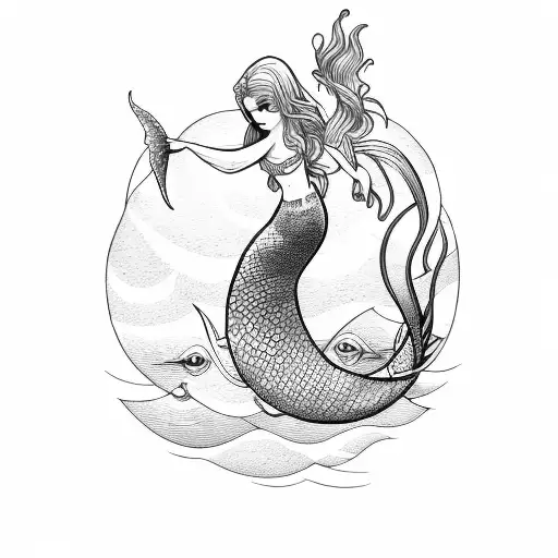 Mermaid Behind Ship