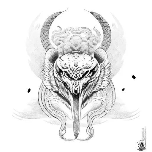 Ares With Vultures And Venomous Snake And Dogs