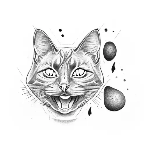 A Black Cat With A Dumb Face With His Tongue Showing