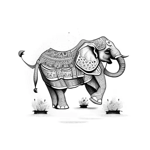 Elephant In Traditional Thai Outfit