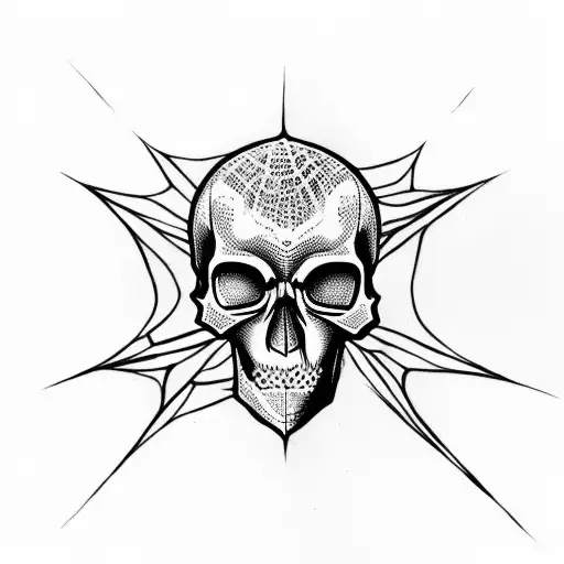 Skull With Spider Webs
