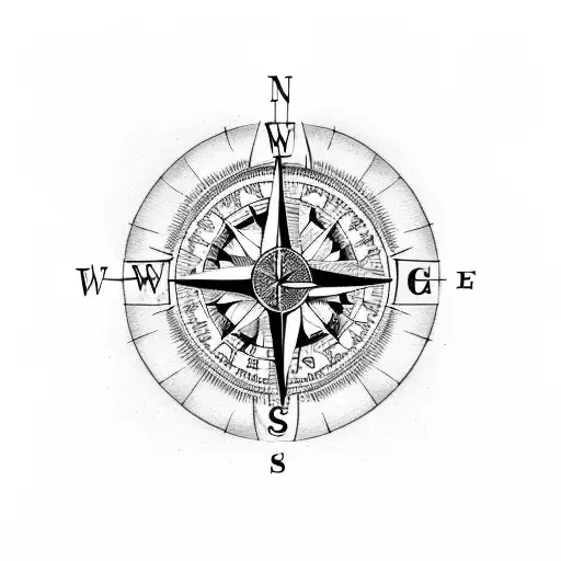 Compass With Wolf