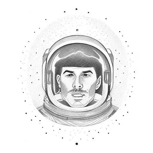 Men Wearing An Astronaut Helmet Inside His Universe