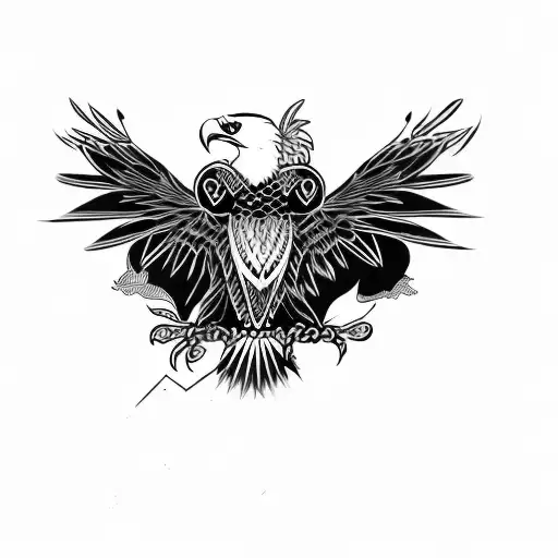 An Eagle On A Black Background