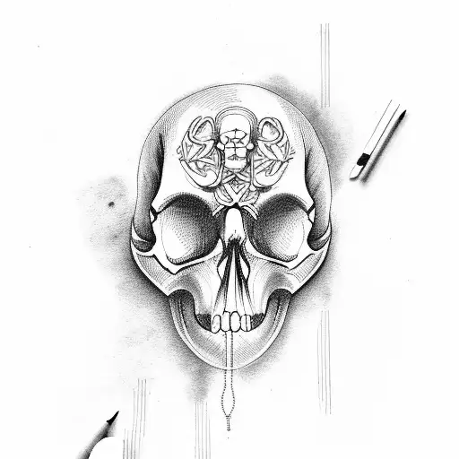 A Piano Keyboard Merging Into A Skull