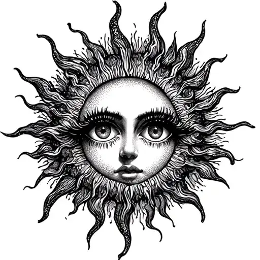 Gothic Sun With Three Eyes
