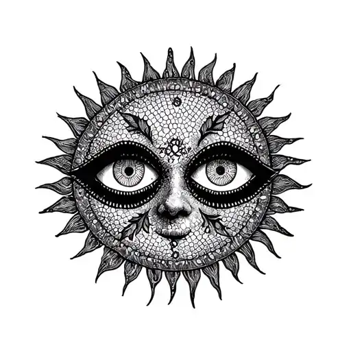 Gothic Sun With Three Eyes