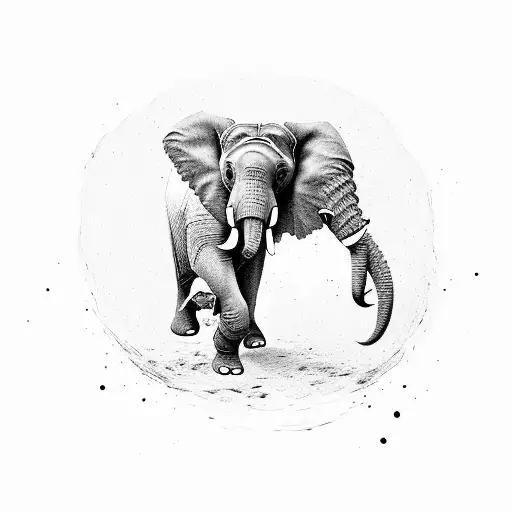 Elephant With A Baby Elephant