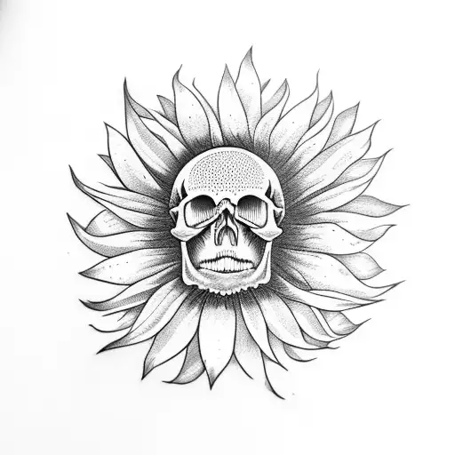 Sunflower And Skull