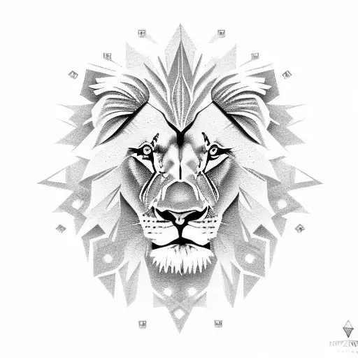 Lion In Diamond Outline Looking 3D With Roman Numerals Of 1993 Under