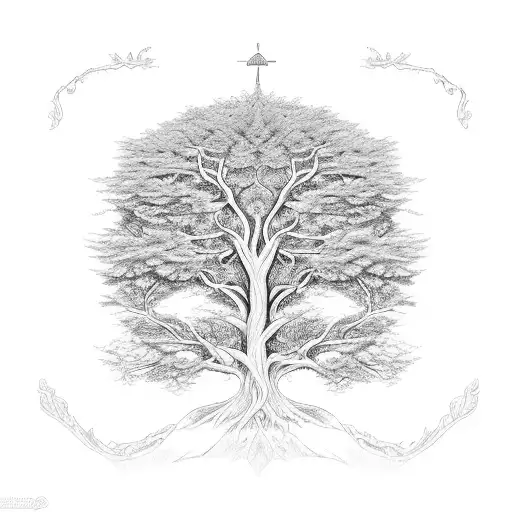 An Intricate Design Of A Family Tree With Each Branch Representing A Different Generation