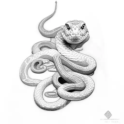 Number 4 With A Snake