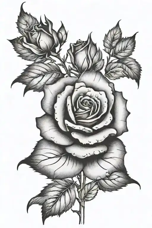 Rose In Sienna Ink