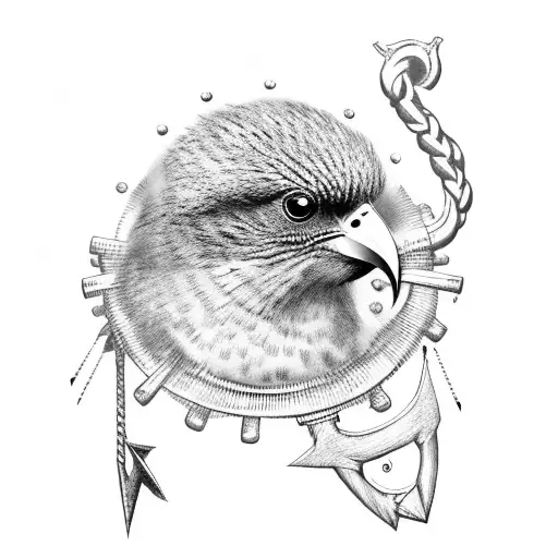 Kiwi Bird Sitting On An Anchor