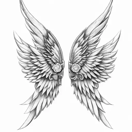 Wings With The Words Love Health Money Mixed Into The Design