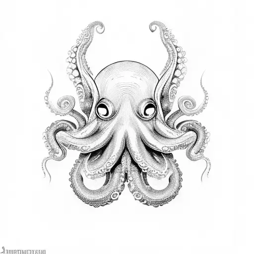 A Mesmerizing Octopus With Intricate Dotwork Details
