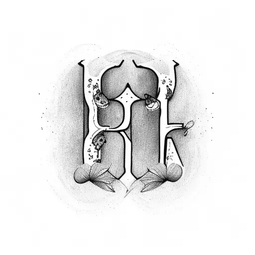 Couple Love Tattoo With Letter P And V