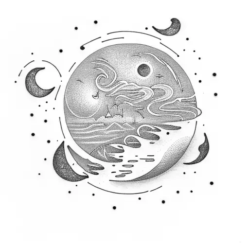 Bonfire In The Beach With Moon And Moon Reflect In The Water