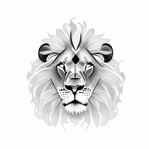 Lion Silouetted In Reeds