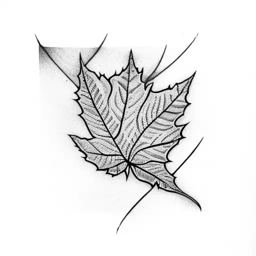 Leaf With Lines