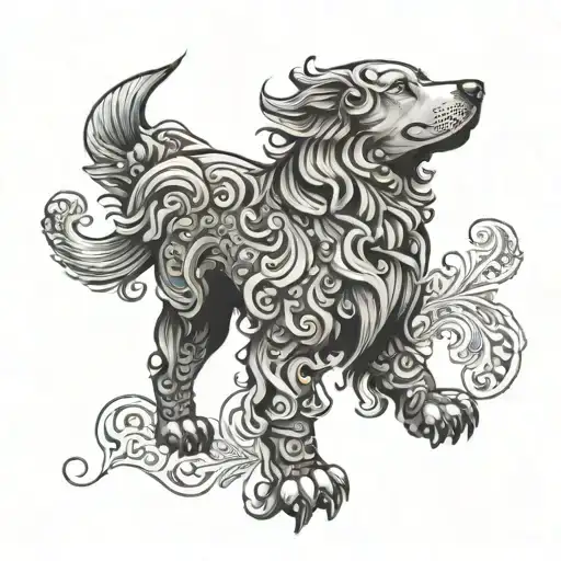 Black Golden Retriever Foo Dog