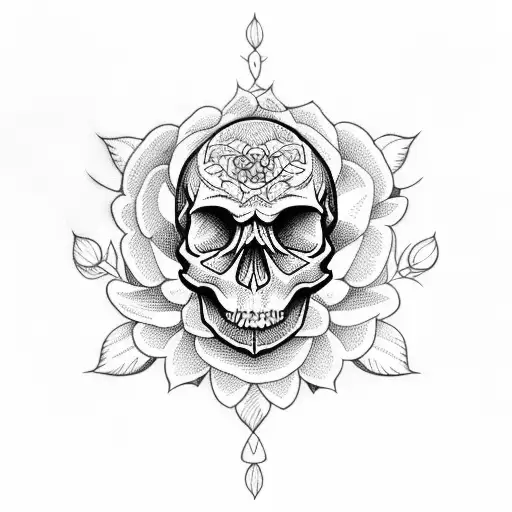Skull In Flower