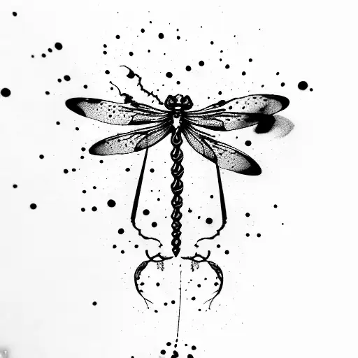 Cherry Blossom Dragonfly Death Pain Grief Noose Ink Splatter Blood